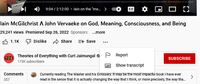 Screenshot 2022-10-01 at 08-30-31 Iain McGilchrist Λ John Vervaeke on God Meaning Consciousness and Being