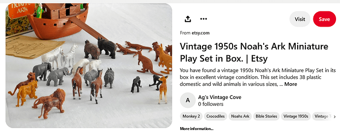 Screenshot 2023-02-11 at 11-23-16 Vintage 1950s Noah's Ark Miniature Play Set in Box. Etsy Noahs ark Animals Animals wild
