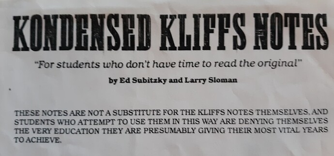 Kondensed Kliffs Notes