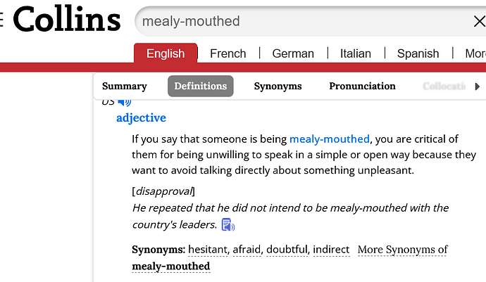 Screenshot 2024-12-10 at 04-26-21 MEALY-MOUTHED definition in American English Collins English Dictionary
